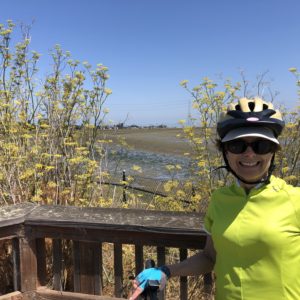 cyclist in yellow shirt