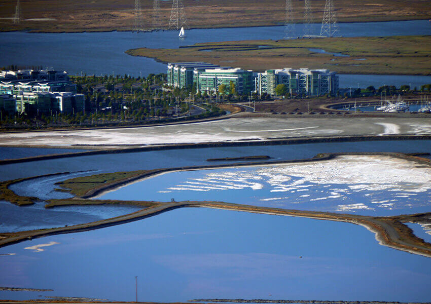 Cargill salt ponds, aerial photo
