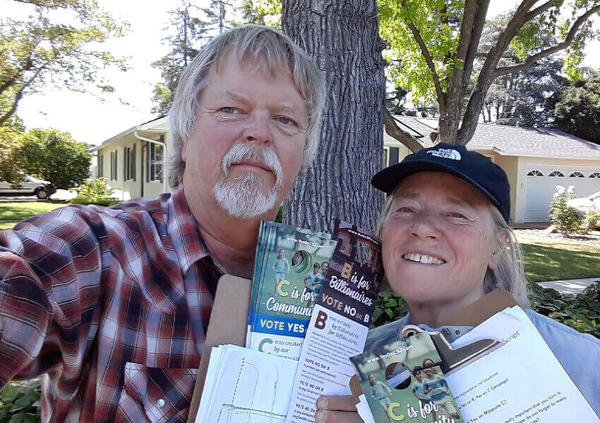 Liv Ames campaigning