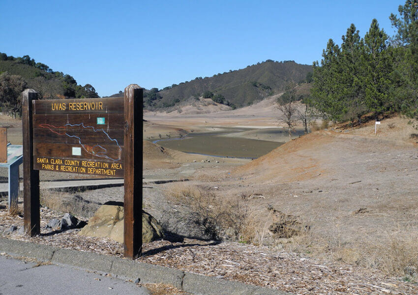 Uvas Reservoir during drought