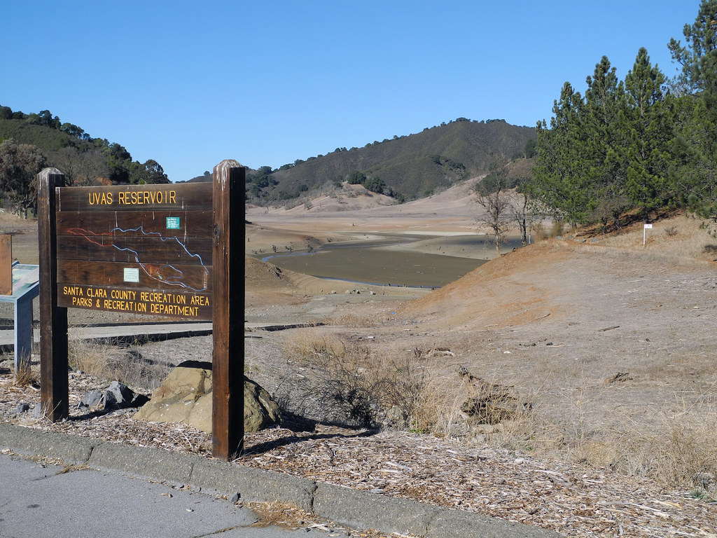 drought creates low water levels at Uvas Reservoir