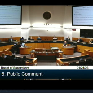screenshot of remote public participation via video conference