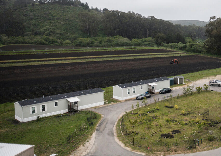 farmworker housing next to farm field
