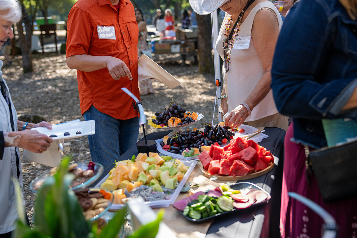 buffet with fruit