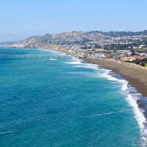 ZhiyuanXu_MoriPoint_4-for-web aerial view of California coast near Mori Point in San Mateo County