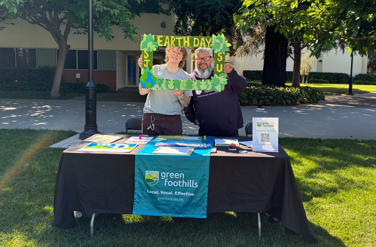 Green Foothills staff and volunteers tabling at SJSU Earth Day celebration