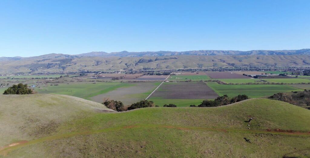 View looking over Coyote Valley from the proposed cemetery site. Image courtesy of Santa Clara Valley Open Space Authority.