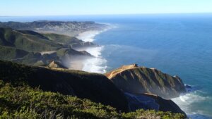 aerial view of Montara Mountain and the San Mateo County coast